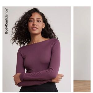 Long Sleeve Boat-Neck Top